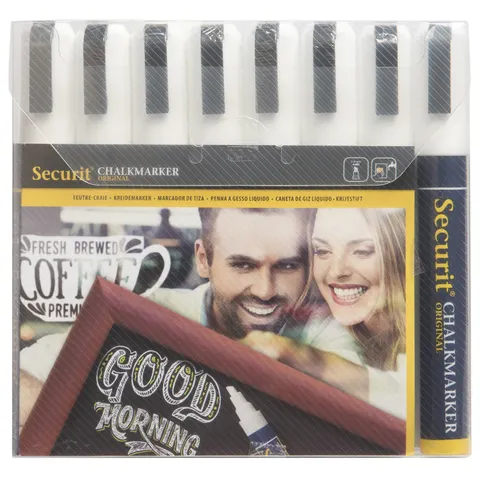 Securit 6mm Liquid Chalk Pens White (8 pack) – image 1