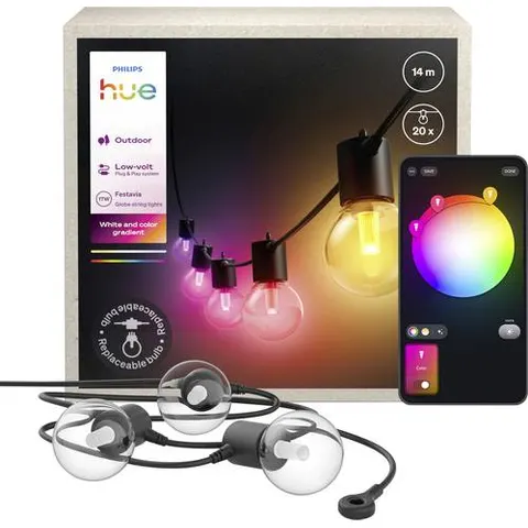 Philips Hue Festavia Globe Außenlichterkette - 14m + Dimmschalter – Bild 1