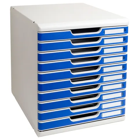 EXACOMPTA Schubladenbox MODULO A4, 10 Schübe, blau – Bild 1