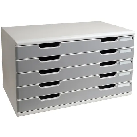 EXACOMPTA Schubladenbox MODULO A3, 5 Schübe, steingrau – Bild 1