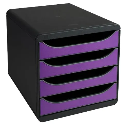 EXACOMPTA Schubladenbox BIG-BOX, 4 Schübe, violett – Bild 1