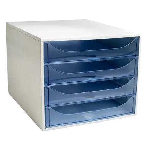 EXACOMPTA Schubladenbox ECOBOX, 4 Schübe, eisblau – Bild 1