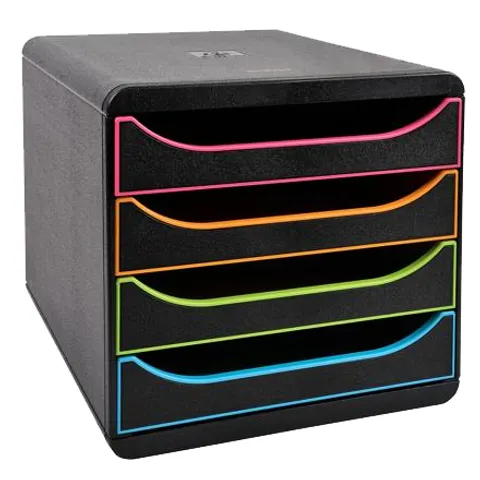 EXACOMPTA Schubladenbox BIG-BOX Plus, 4 Schübe, harlekin – Bild 1