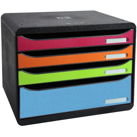 EXACOMPTA Schubladenbox BIG-BOX PLUS, 4 Schübe, harlekin – Bild 1