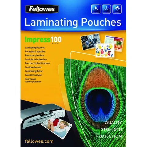 Fellowes Laminierfolien glänzend 100 mikron A4 – Bild 1