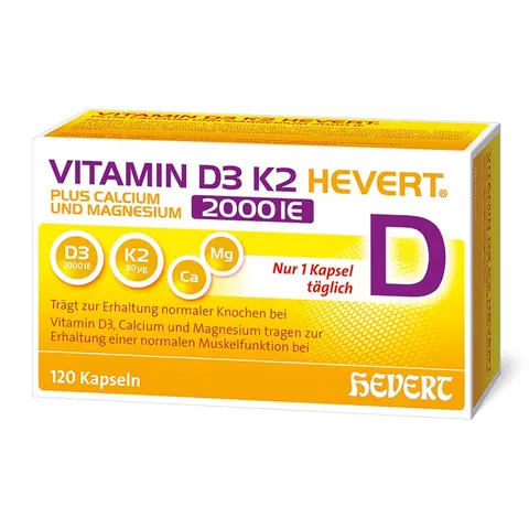 VITAMIN D3 K2 HEVERT 2000 I.E. 120 St Kapseln – Bild 1