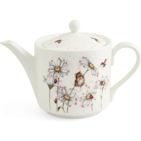 Wrendale Designs 'Oops a Daisy' Mouse 2 Pint Teapot – image 1