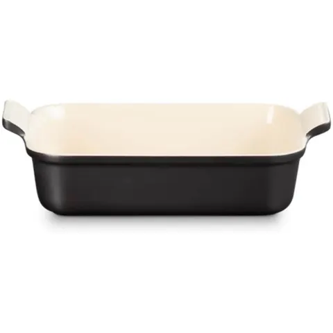 Le Creuset Stoneware Heritage 26cm Rectangular Dish - Matte Black – image 1