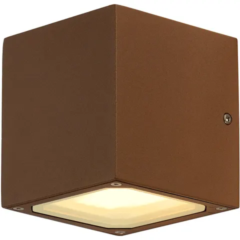 SLV Sitra Cube outdoor wall light, rust brown – image 1
