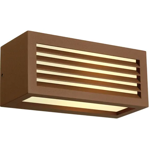 SLV Box L E27 outdoor wall light, rust brown – rust brown, white – image 1