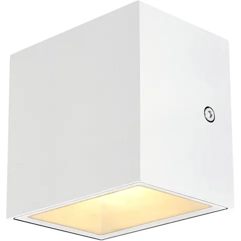 SLV Sitra Cube LED outdoor wall lamp, white – image 1