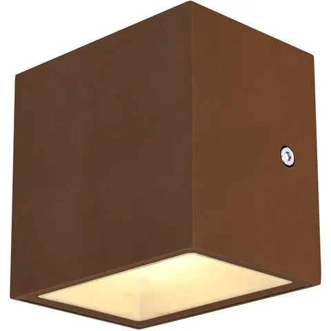 SLV Sitra Cube LED outdoor wall lamp, rust – image 1