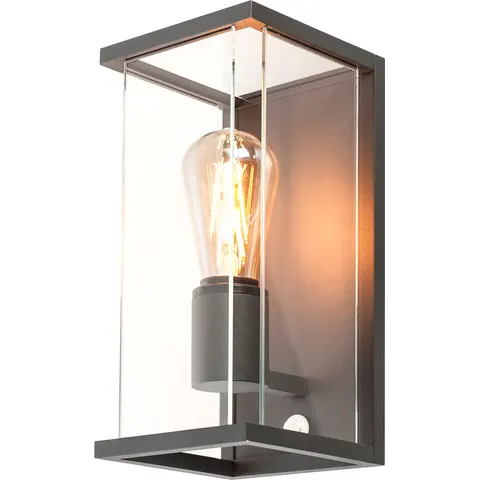 SLV Quadrulo outdoor wall light with sensor – anthracite, clear – image 1