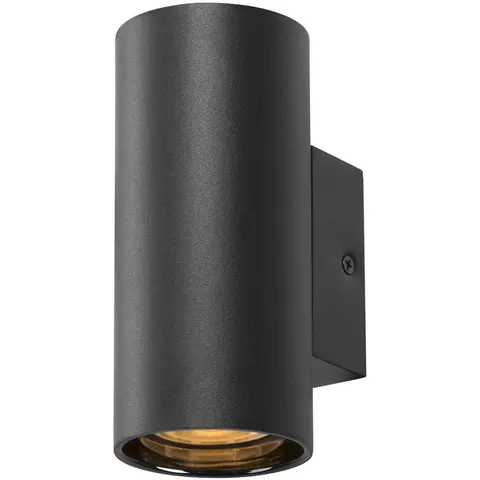 SLV Asto Tube wall light, GU10, down, black – image 1