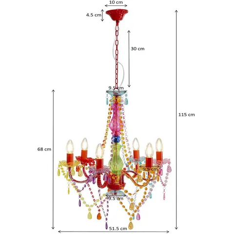 Hanglamp Starlight 6 armen Kare Design – afbeelding 1