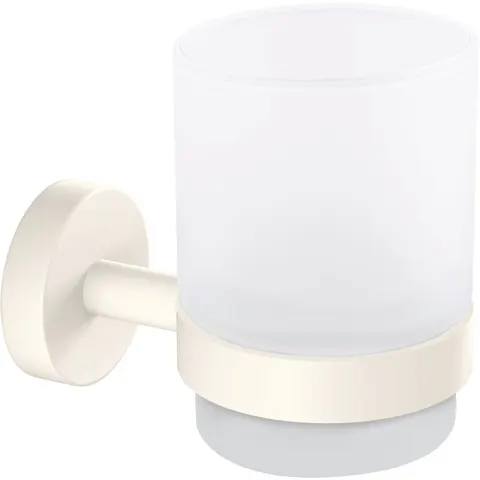 tesa MOON WHITE Zahnputzbecher mit Wandhalterung – Bild 1