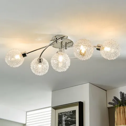 Ceiling Light Ticino Lindby, dimmable, Chrome / silver, Hallway, metal, Modern, Ceiling Light – image 1