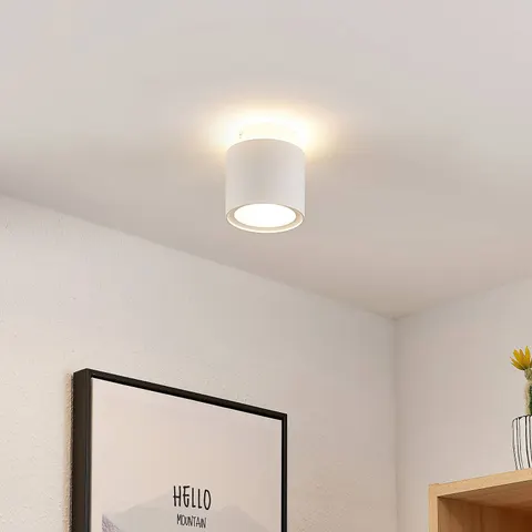 Arcchio ceiling lamp Walisa, Ø 10 cm, white, diffuser, GU10 Walisa Arcchio, dimmable, White / opal, Living / Dining Room, Aluminium, Modern, Ceiling Light – image 1