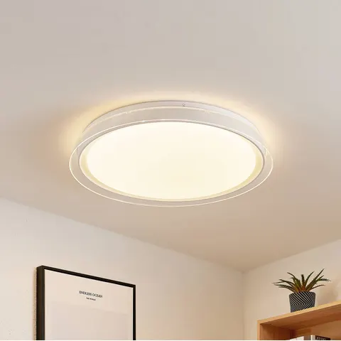 LED Ceiling Light Sleya Lindby, dimmable, White / opal, Living / Dining Room, Modern, Ceiling Light – image 1