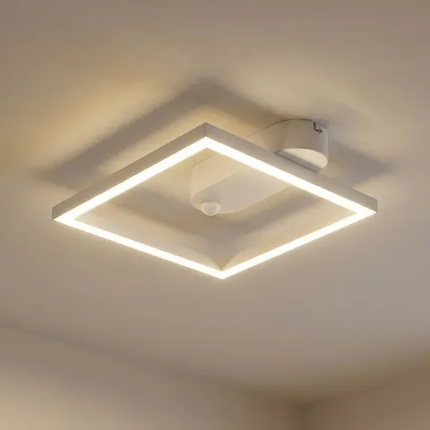 Motion Sensor Ceiling Light Yulla Lindby, White / opal, Hallway, Aluminium, Modern, Ceiling Light with Sensor – image 1