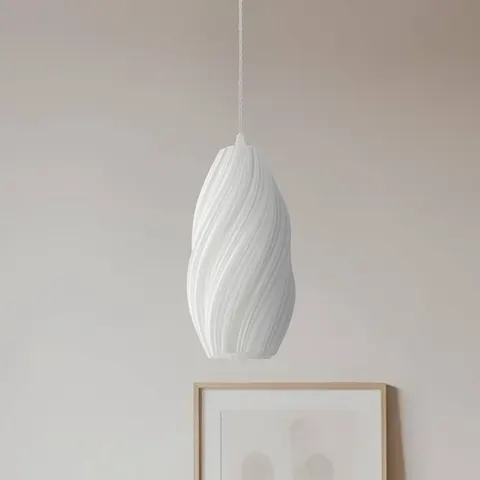 Lindby - hanglamp - 1licht - polyethyleentereftalaat - H: 30 cm - E27 - wit – afbeelding 1