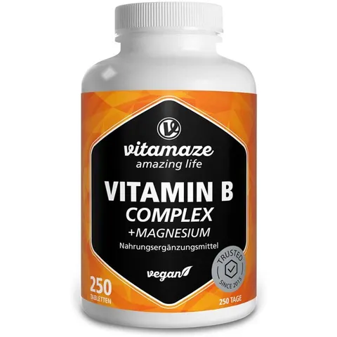 Vitamaze Vitamin B Complex + Magnesium + 8 B-Vitamine Tabletten – Bild 1