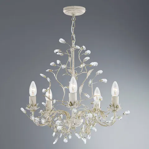 Kronleuchter Almandite 5fl., creme-gold – Bild 1