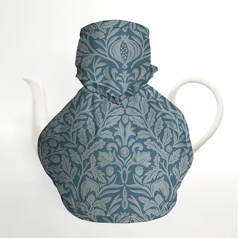 William Morris Acorn Blue Victorian Tea Cosy – image 1