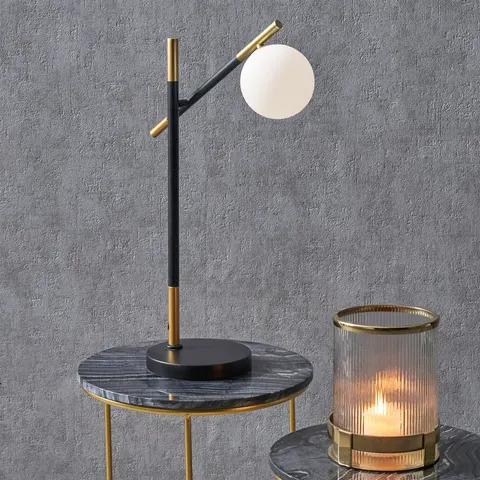 Pacific Wanda Metal Orb Floor Lamp - Black & White – image 1
