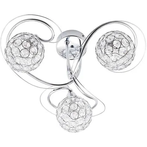 BHS Orianna Flush Chrome Ceiling Light – Silver – image 1