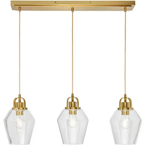 BHS Leni Bubble Glass 3 Light Pendant Bar Light - Brass – image 1