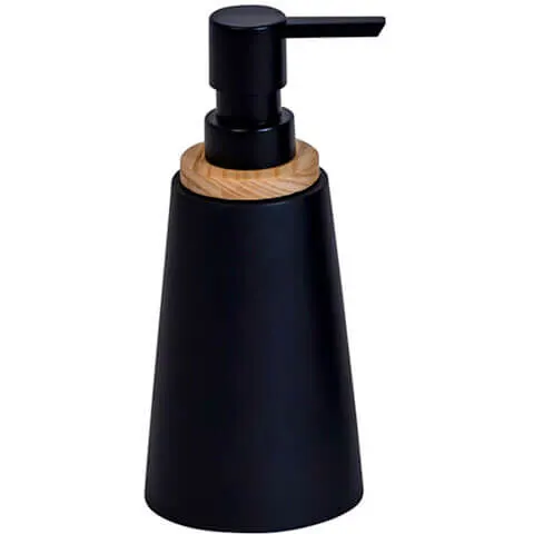 Showerdrape Sonata Black & Bamboo Liquid Soap Dispenser – image 1