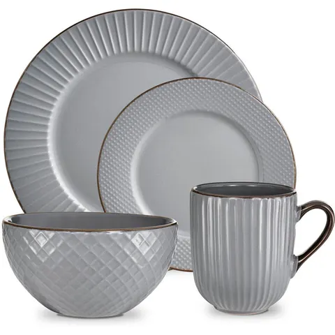 Tower Empire 16 Piece Dinnerware Set Grey – image 1