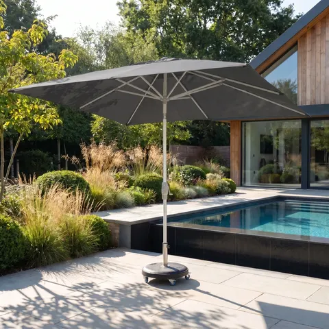Harbour Lifestyle Zelos 3m x 2m Rectangular Parasol with LED Lighting in Grey – image 1