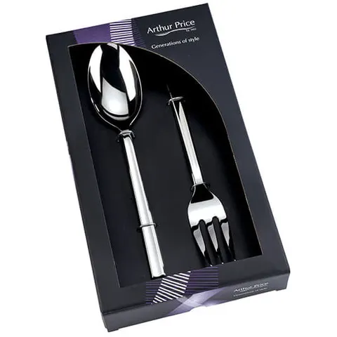 Arthur Price Classic Horizon Boxed Large Serving Spoon and Fork – image 1