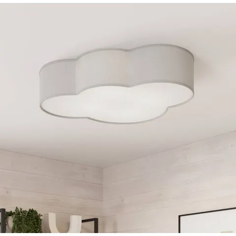 TK Lighting Plafondlamp Cloud, dimbaar, alu / grijs / zink, Woon-/ Eetkamer, Textiel / Stof / Zijde, Jong wonen, plafondlamp – 3145 – afbeelding 1