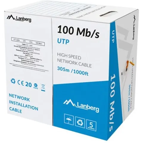 Stevige UTP-netwerkkabel categorie 5e Lanberg – 429619 – afbeelding 1