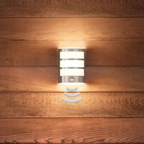 Philips Python LED-Sensor-Aussenwandlampe Edelstahl, alu / grau / zink, Edelstahl, Modern – Bild 1