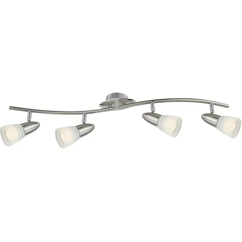 Caleb Ceiling Spotlight Bar Chrome Opal Glass Shade 4x E14 3000K – image 1
