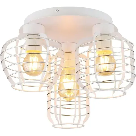 Nesa Semi Flush Ceiling Light Matt White 3x E27 – image 1