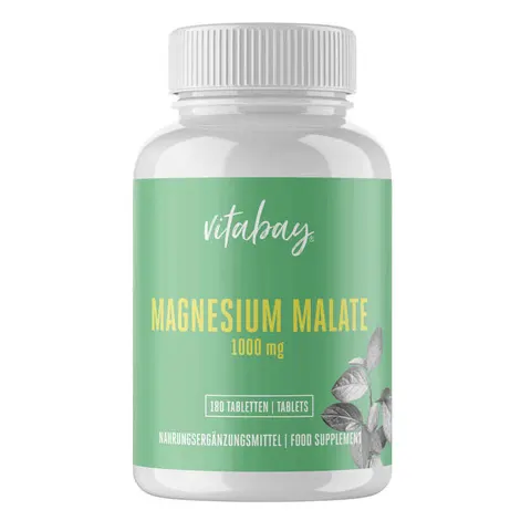vitabay Magnesium Malate 1000 mg 180 St Tabletten – Bild 1
