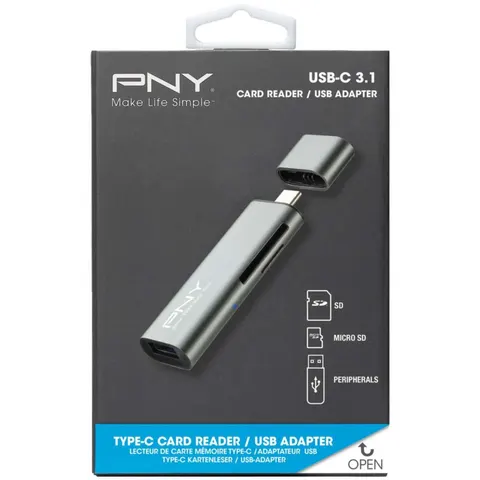 PNY 3 Port USB-C Card Reader & Adapter – image 1