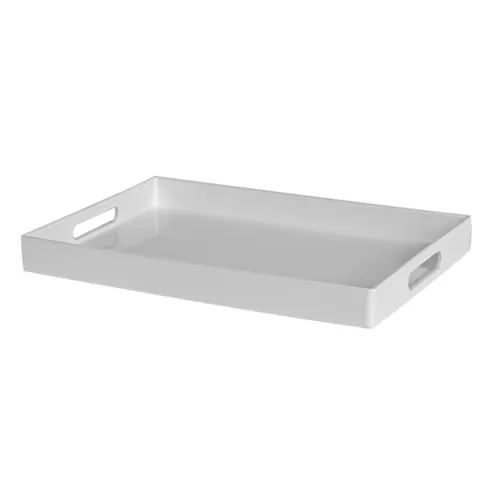 Argon Tableware Serving Tray - 34.5 x 25cm - White Rectangular Tray Metallic Decorative Breakfast Tray Melamine Food Tray – image 1
