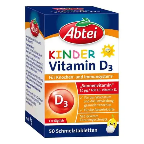 Abtei Kinder Vitamin D3 Schmelztabletten – 203921 – Bild 1