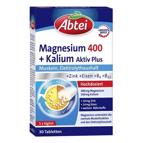 Abtei Magnesium 400 + Kalium Aktiv Plus – Bild 1