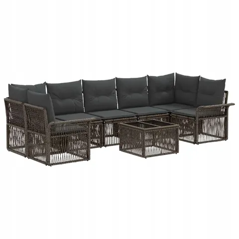 vidaXL Ensemble de canapé de jardin 8 pc Gris polyrotin – 531647 – image 1