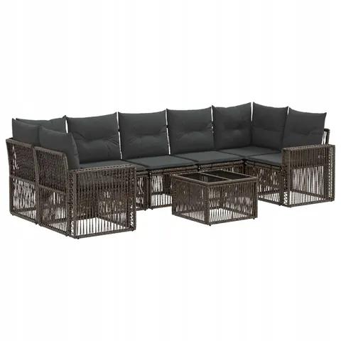 vidaXL Ensemble de canapé de jardin 8 pc Gris polyrotin – 534587 – image 1
