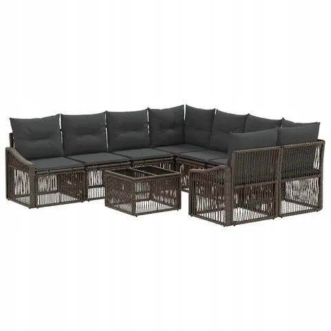 vidaXL Ensemble de canapé de jardin 9 pc Gris polyrotin – 543466 – image 1