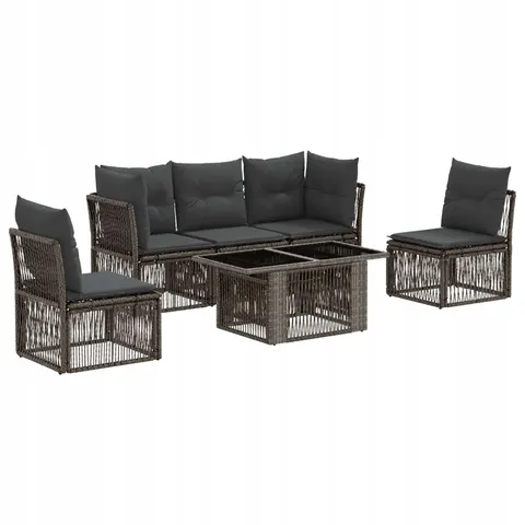 vidaXL Ensemble de canapé de jardin 6 pc Gris polyrotin – 546313 – image 1