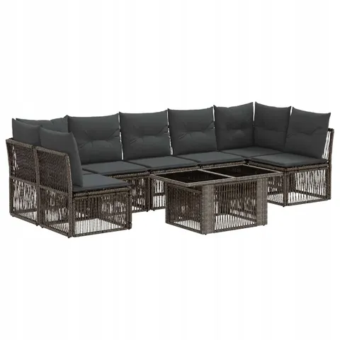 vidaXL Ensemble de canapé de jardin 7 pc Gris polyrotin – 546375 – image 1